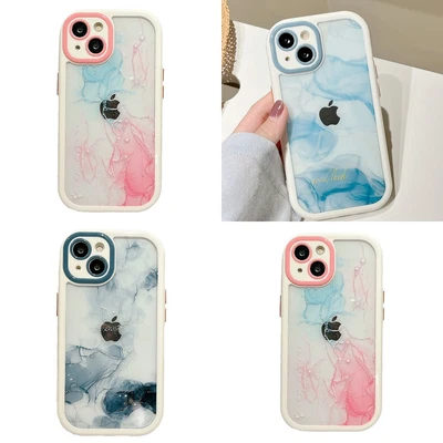 $11.99 • Buy Pink/Blue Case Marble Bumper Cover For IPhone 14 13 12 11 Pro Max XS XR 8 7 Plus