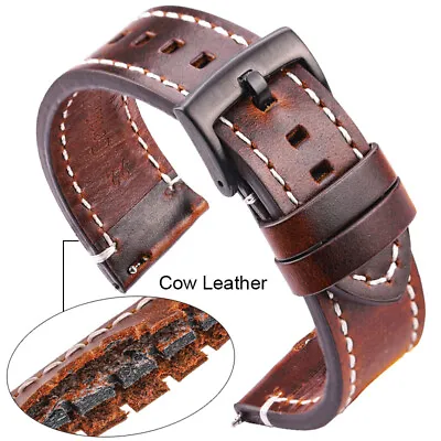 Genuine Leather Watch Band 7 Colors Strap 18mm 20mm 22mm 24mm Cowhide Bracelet • $8.45