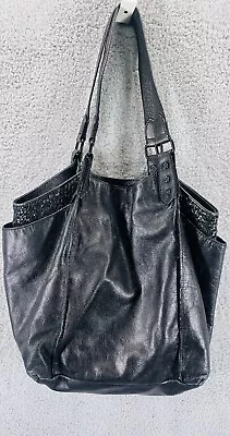 Elliot Lucca Large Black Leather Hobo Shoulder Bag • $29.50