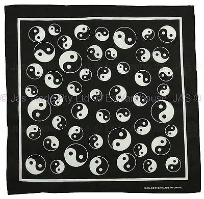 Bandana Cotton Head Scarf Wrap Chinese Martial Arts Philosophy YING YIN 阴 YANG 阳 • $4.95