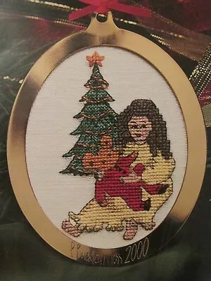 P Buckley Moss Cross Stitch KIT 2000 Ltd Edition Christmas Ornament Girl Tree • $10