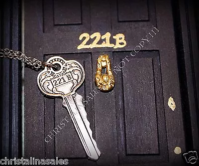 Sherlock Holmes 221B House Key Necklace W/ Charm Added John Watson Mrs. Hudson • $10.50