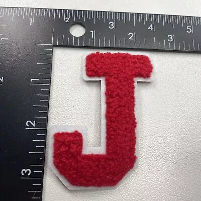 $5.06 • Buy Just Over 3” Tall RED CHENILLE LETTER J Patch “J” Initial 00PX