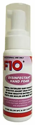 F10 Reptile Disinfectant Hand Foam 50ml Alcohol Free Waterless • £10