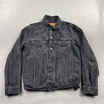 Levis Jacket Mens Small Black Denim Trucker Type 3 Premium • $49.99