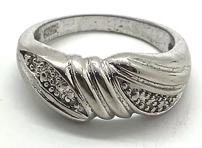 Twist Art Sculpture Mens Vintage Sterling Silver 925 Ring Band Size 5 • $26.50