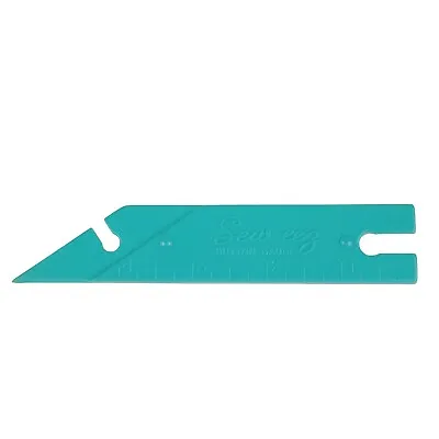 Vintage Sewing Tool Dritz Sew Eez Button Gauge & Point Turner Ruler Aqua Plastic • $7.19