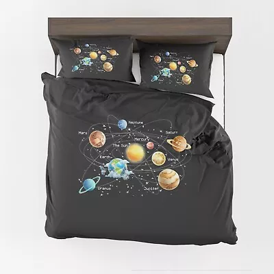 $109 • Buy Space Comforter Or Duvet Cover Girls Boys Bedding Planets Bedding Solar System 