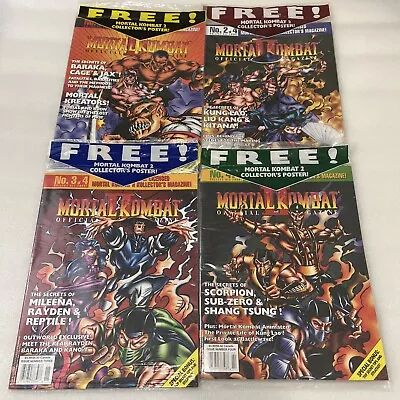 RARE Mortal Kombat II Official Magazine 1-4 All Bagged & Sealed W/ Posters - Lot • $199.99