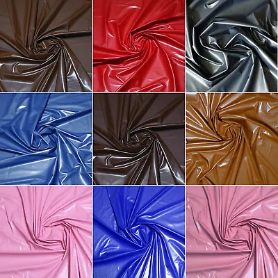 Semi-gloss Leather-like Vinyl  2-way Stretch Fabric Gothic Fetish Clothing 54 W  • $9.48