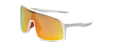 $53.40 • Buy Coyote Python Polarized Sunglasses Men Sport Shield Matte White Grey/Gold Mirror