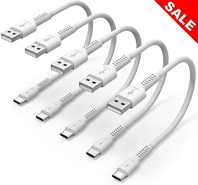 Mini 6 Inch Short Charger Cable Fast Charging Cord USB A To Type C 5 Pack • $12.55