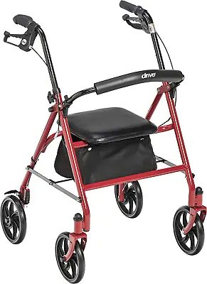 Medical Adult Rollator Walker Portable Folding Chair Seat For Handicap Disabled • $115.90