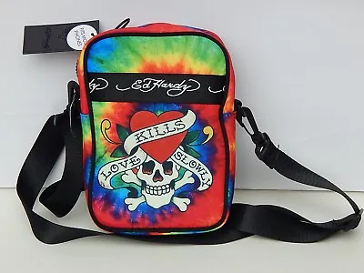 Ed Hardy LOVE KILLS SLOWLY Nylon Crossbody/Shoulder/Phone Bag NEW AUTHENTIC • $33.99