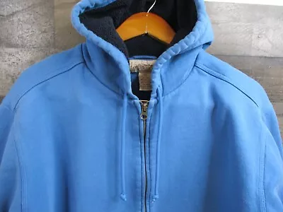 LL Bean Hoodie Mens Large Blue Sherpa Lined Full Zip Heavy Katahdin Iron Works • $34.50