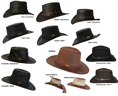 £34.52 • Buy NEW Australian Aussie Outback Bush Hat Buffalo Leather Akubra Style
