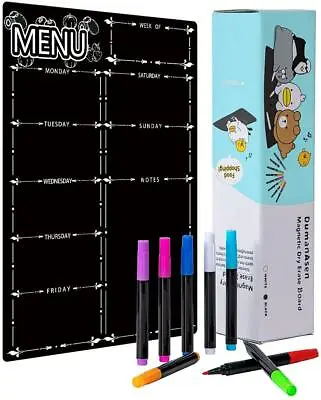 £17.74 • Buy Magnetic Dry Erase Refrigerator Chalkboard Weekly Menu Meal Planner Board 16x12 