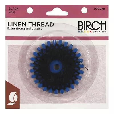Birch BLACK Linen Thread 20m 100% Linen For Saddlery Canvas Upholstery Etc. • £3.10