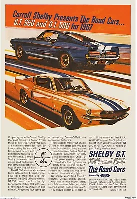 1967 Mustang GT 350 And 500 24 X 36 INCH POSTER Classic Muscle Car Mopar  • $23.99