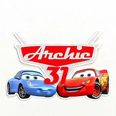 £3.99 • Buy Cars Cake Topper Glitter Personalised Non Edible 7 X 5 In Free Del
