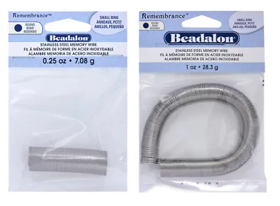 Beadalon® Remembrance™ Stainless Steel Bright Memory Wire Coils For Rings • £4.30