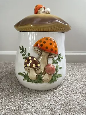 Merry Mushroom Canister 1978 Sears Roebuck Vtg Cookie Jar XL 11” Ceramic Japan • $44.99