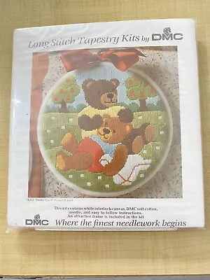 DMC Long Stitch Tapestry Kit Siesta Teddy Bears Round Size 6” K525 Siesta  New • £10