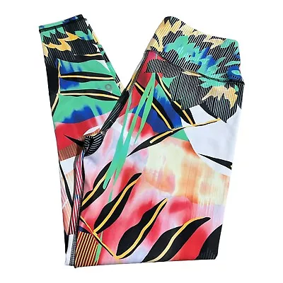 Dona Jo Leggings Women's S Multi Abstract Geo Pattern Stretch Skinny High Rise • $29.97