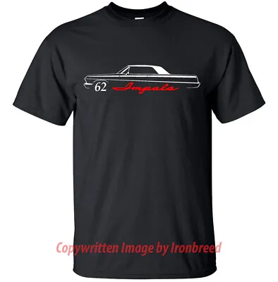 1962 62 Chevy Impala T-Shirt Classic Muscle Car Emblem Side Mouldings • $20.95