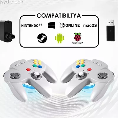 Wireless 2.4G N64 Controller Game Pad Joystick For N64 Game System/Switch PC Mac • $44.99