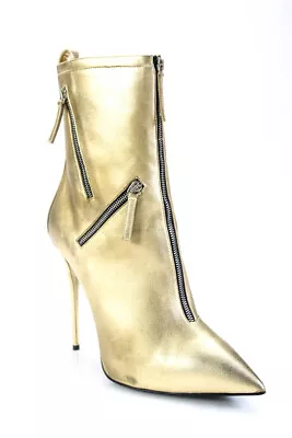 $161.01 • Buy Giuseppe Zanotti Design Womens Gold Zip Embellished Ankle Boot Shoes Size 9.5