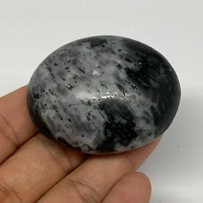 88.4g 2.1 X1.7 X1  Indigo Gabro Merlinite Palm-Stone @Madagascar B18261 • $7.56