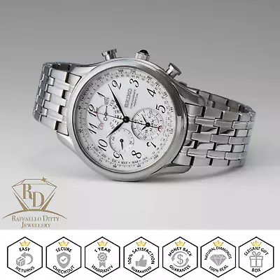 $215 • Buy SEIKO Men's Watch Chronograph Alarm Quartz Silver Dial Stainless Steel SPC251