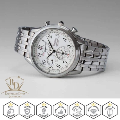 $215 • Buy SEIKO Men's Watch Chronograph Alarm Quartz Silver Dial Stainless Steel SPC251