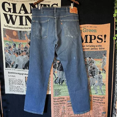 Levi Western Fit Heavy Denim Jeans Blue Color Mens Size 36 X 32 Strong” Style • $11.99