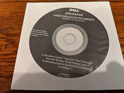 Dell Reinstallation Disc CyberLink PowerDVD DX 8.2/8.3 Software 5RMC0 • $5.99