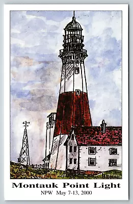 Weaver Artist Signed Montauk Point Light Lighthouse Long Island NY Postcard • $9.90