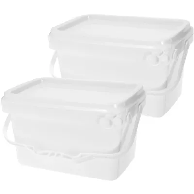  2pcs Empty Paint Storage Bucket With Lid Plastic Paint Can Paint Bucket Packing • £13.89