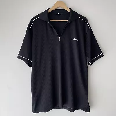 J Lindeberg Tshirt Polo Black Short Sleeves Zip Luxury / Golf /high Quality Guc • $55