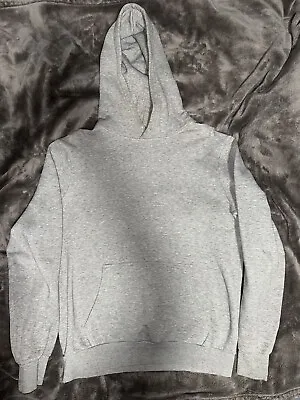 Men H&M Regular Fit Pullover Hoodie Sweatshirt Size M Grey Vintage Blank Rare • $0.99