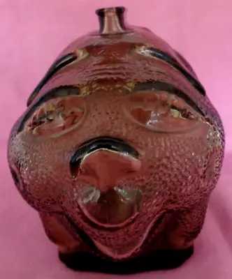 Vintage Anchor Hocking Smoky Amber Brown Glass Piggy Bank Smiling Happy Pig 6” • $17.98