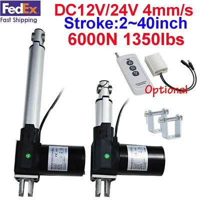 6000N 1350lbs Electric Linear Actuator Motor 2 ~40  Stroke 12V 24V 4mm/s Fast • £9.83