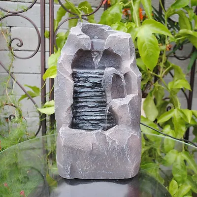 Feng Shui Tabletop Indoor Rockery LED Indoor Water Fountain • $68.99