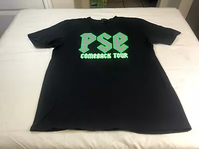 Rock And Roll Concert PSE ComebackTour Size L Black & Flourescent Green T-Shirt • $3.60