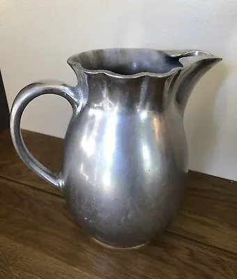 Wilton Armetale Pitcher Metal Cast Aluminum 8” Water Scalloped Ice Lip Vintage • $19.99