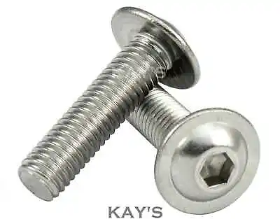£0.99 • Buy M3 M4 M5 M6 M8 Flanged Button Head Screws Allen Socket Bolts A2 Stainless Steel 