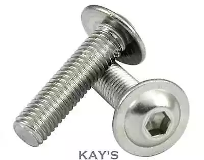 £0.99 • Buy M3 M4 M5 M6 M8 Flanged Button Head Screws Allen Socket Bolts A2 Stainless Steel 