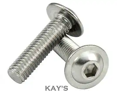 M3 M4 M5 M6 M8 Flanged Button Head Screws Allen Socket Bolts A2 Stainless Steel  • £0.99