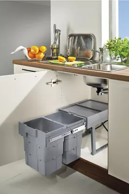 £64.95 • Buy Kitchen 400 Mm Cabinet Under Sink  Pull Out Bin 2 X 16 L EASYWASTE - 503.74.504