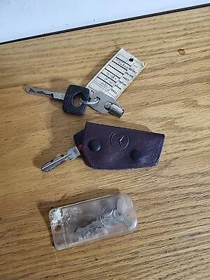 MERCEDES-BENZ OEM GENUINE LEATHER KEY CHAIN JACKET VINTAGE ANTIQUE + Keys *RARE* • $95